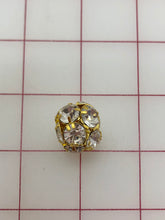 Decorative Gem - Egyptian Crystal Rhinestone Bead in Gold Metal .75-inch Close-Out